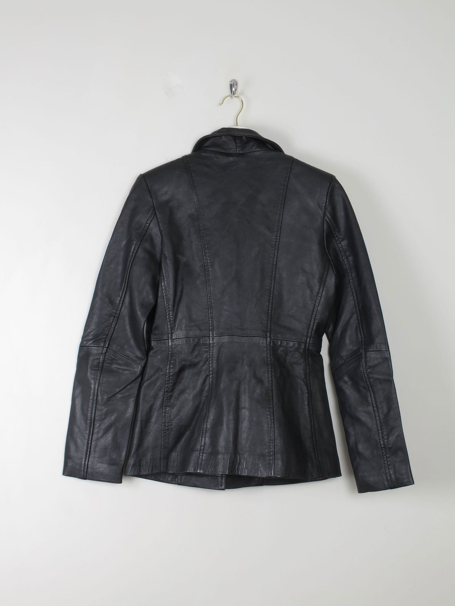 Women's Vintage Black Leather Jacket XS - The Harlequin