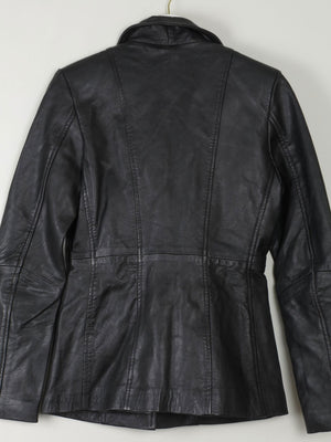 Women's Vintage Black Leather Jacket XS - The Harlequin