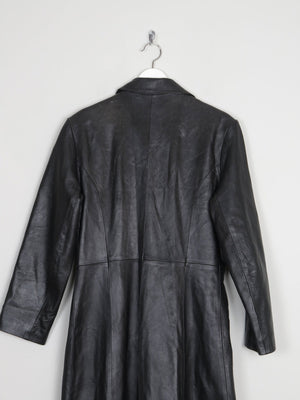 Women’s Vintage Black Leather Long Coat S - The Harlequin