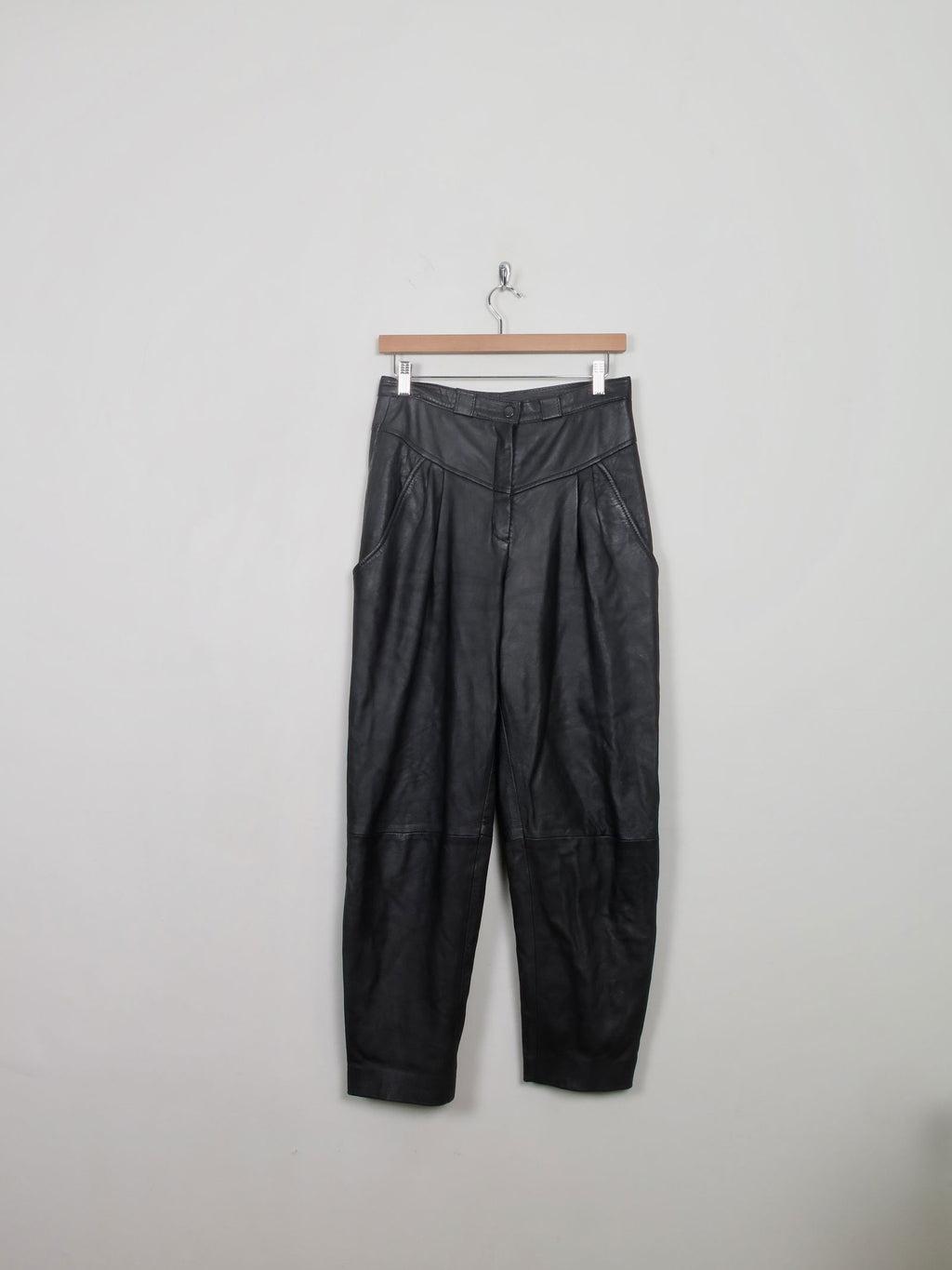 Women's Vintage Black Leather Trousers 30" W - The Harlequin