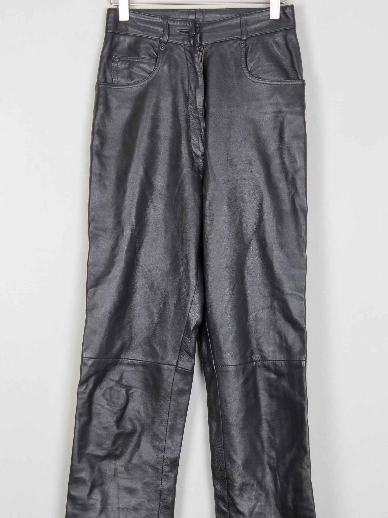 Women’s Vintage Black Leather Trousers 8 - The Harlequin