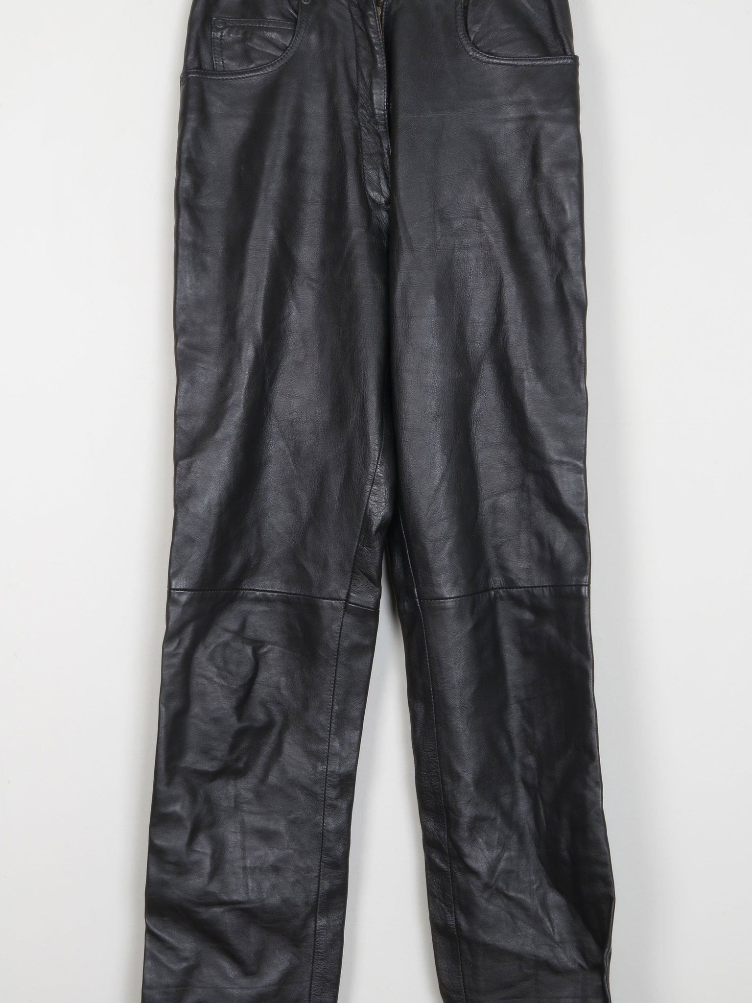 Women’s Vintage Black Leather Trousers 8 - The Harlequin