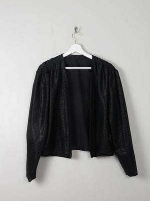 Women's Vintage Black Lurex Bolaro Style Jacket M/L - The Harlequin