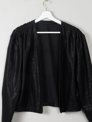 Women's Vintage Black Lurex Bolaro Style Jacket M/L - The Harlequin