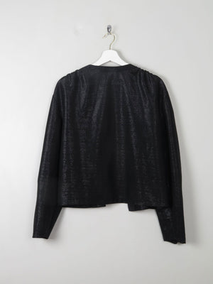 Women's Vintage Black Lurex Bolaro Style Jacket M/L - The Harlequin