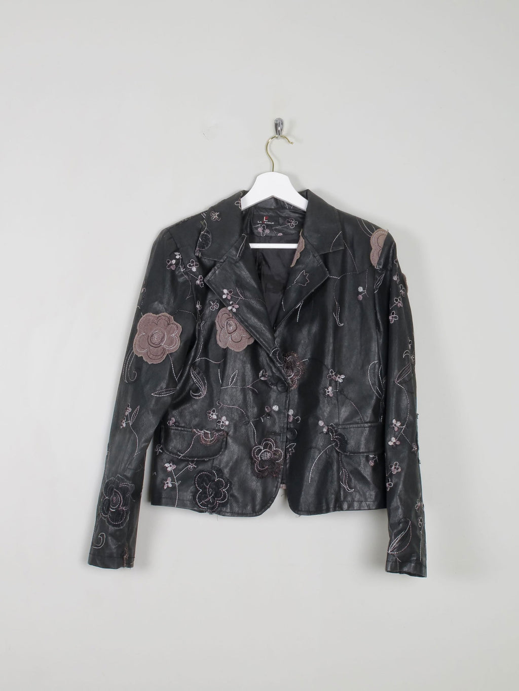 Women’s Vintage Black PU Leather Jacket M - The Harlequin
