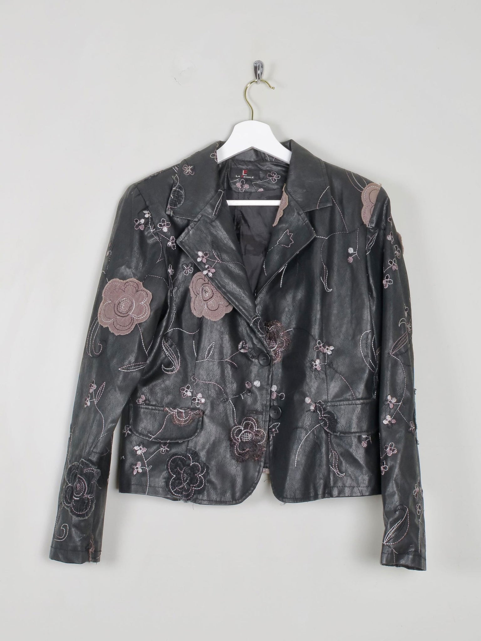 Women’s Vintage Black PU Leather Jacket M - The Harlequin