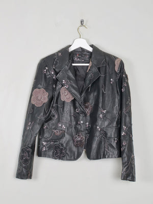 Women’s Vintage Black PU Leather Jacket M - The Harlequin