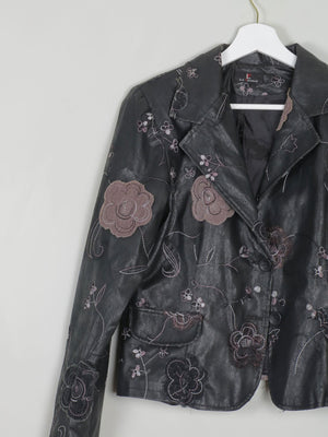 Women’s Vintage Black PU Leather Jacket M - The Harlequin