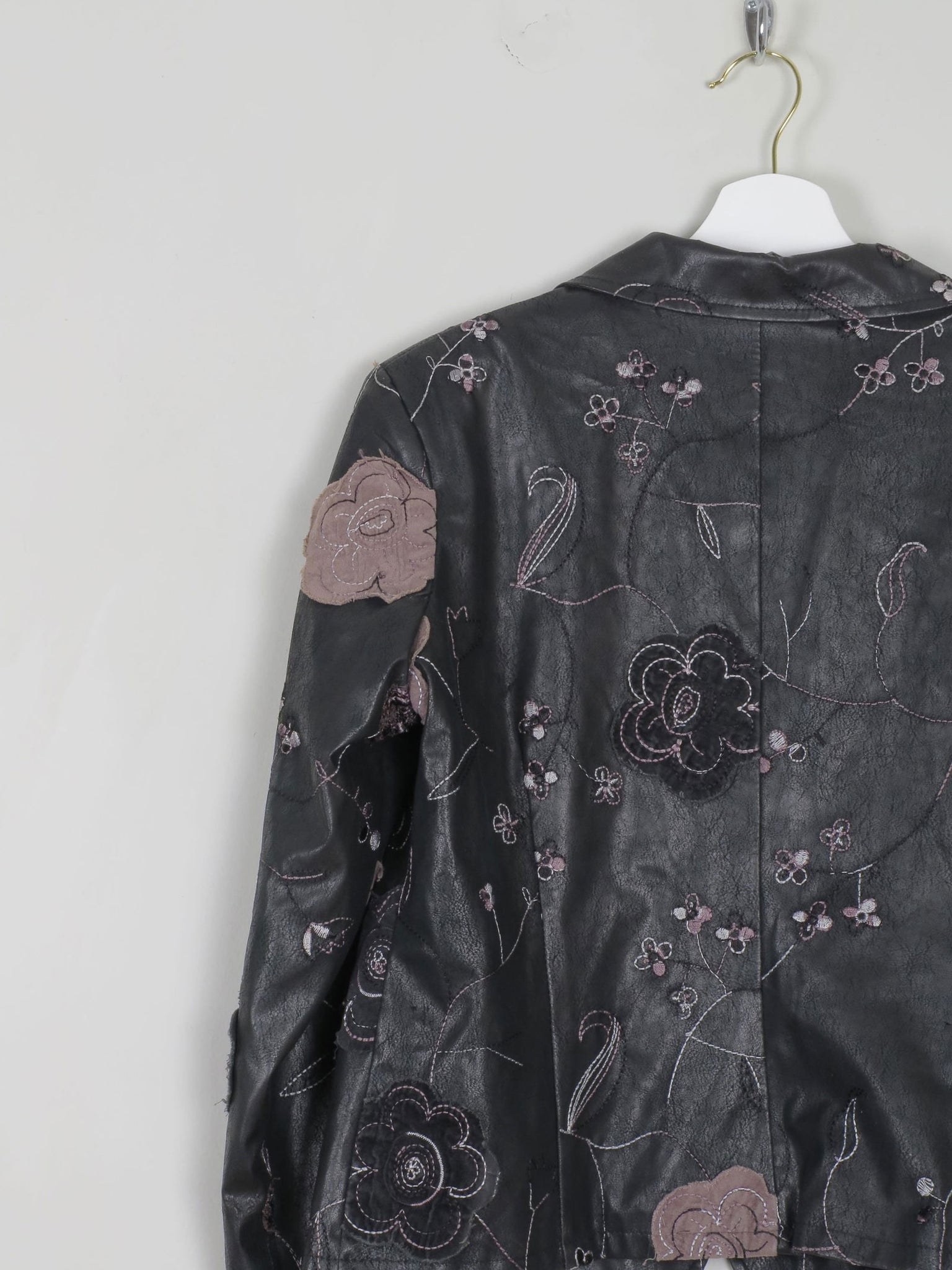 Women’s Vintage Black PU Leather Jacket M - The Harlequin