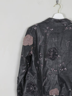 Women’s Vintage Black PU Leather Jacket M - The Harlequin