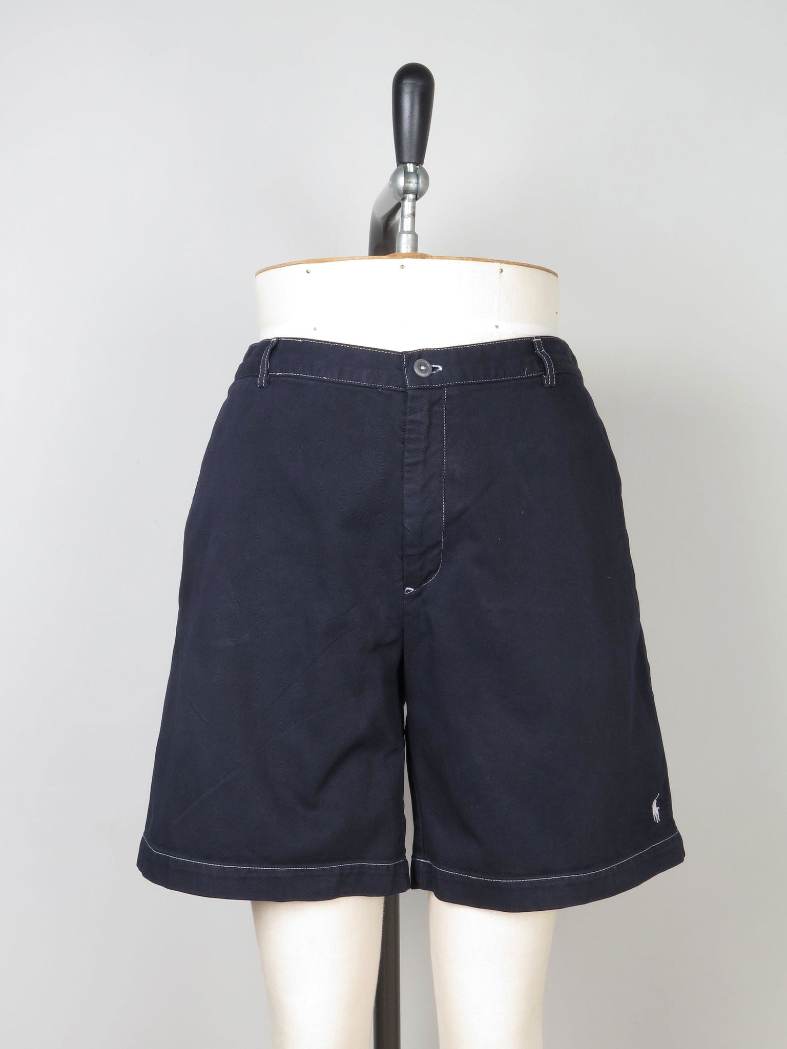 Women’s Vintage Black Ralph Lauren Cotton Bermuda Shorts 33" - The Harlequin
