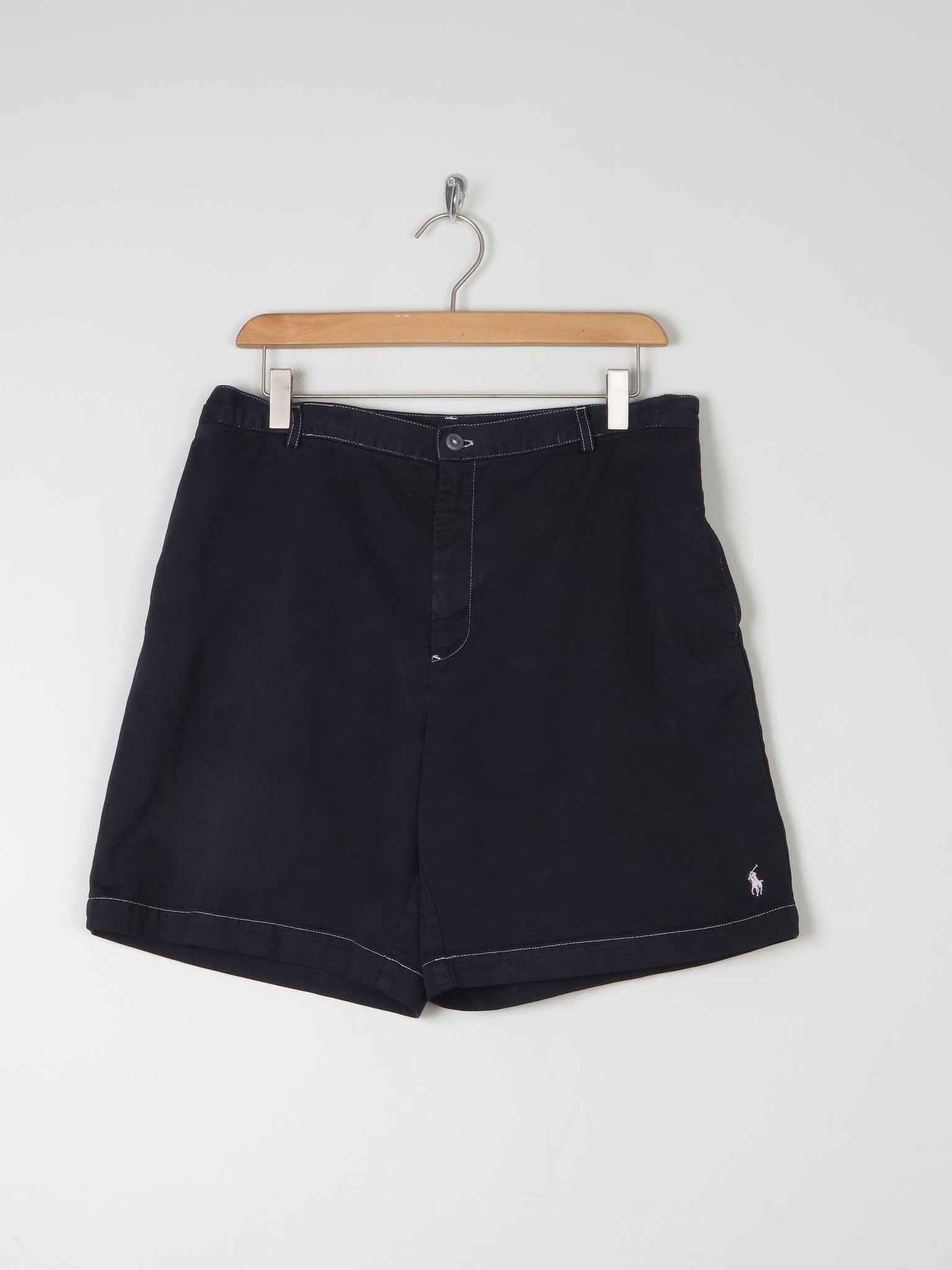 Women’s Vintage Black Ralph Lauren Cotton Bermuda Shorts 33" - The Harlequin