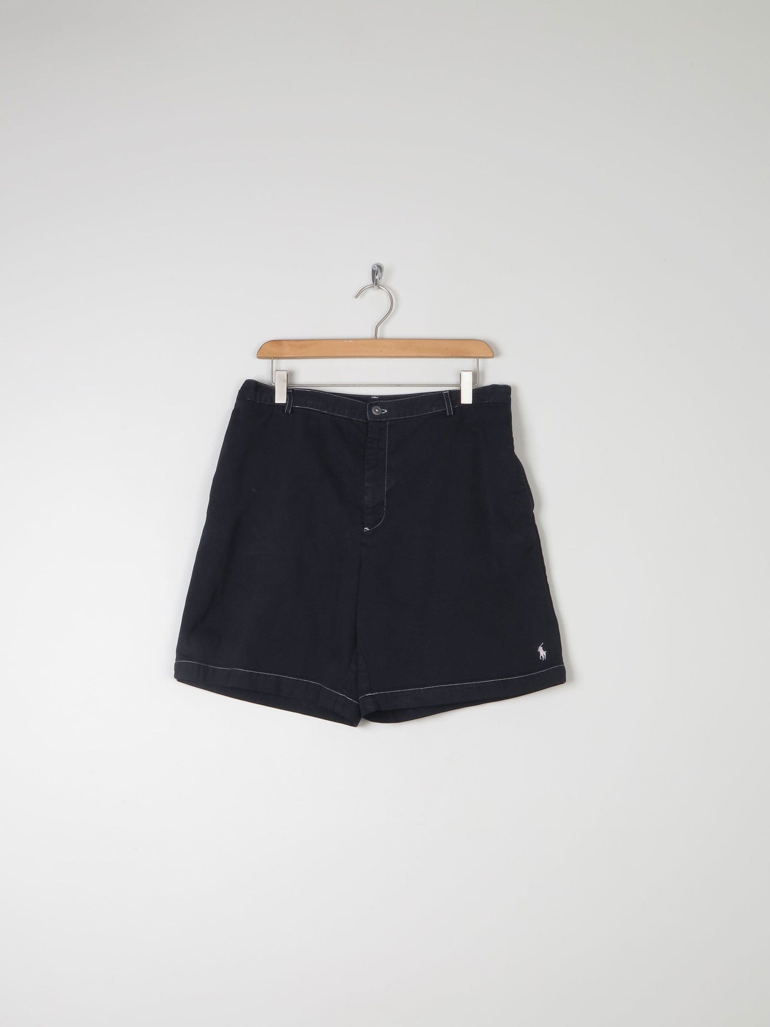 Women’s Vintage Black Ralph Lauren Cotton Bermuda Shorts 33" - The Harlequin