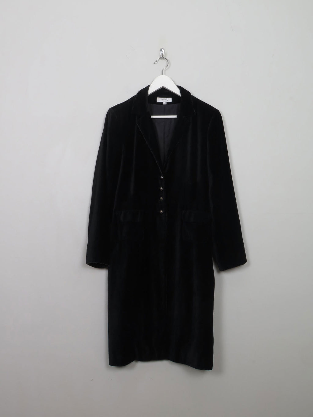 Women's Vintage Black Silk Velvet Coat - The Harlequin