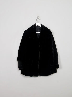 Women's Vintage Black Velvet Furry Jacket - The Harlequin