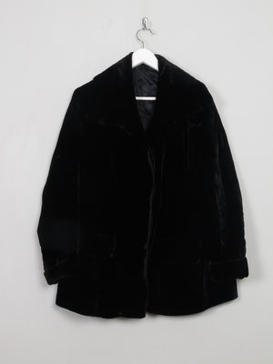 Women's Vintage Black Velvet Furry Jacket - The Harlequin