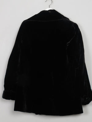 Women's Vintage Black Velvet Furry Jacket - The Harlequin