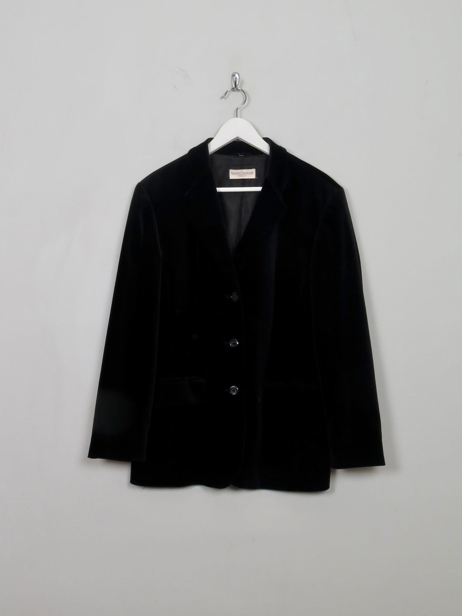 Women's Vintage Black Velvet Jacket 14 - The Harlequin