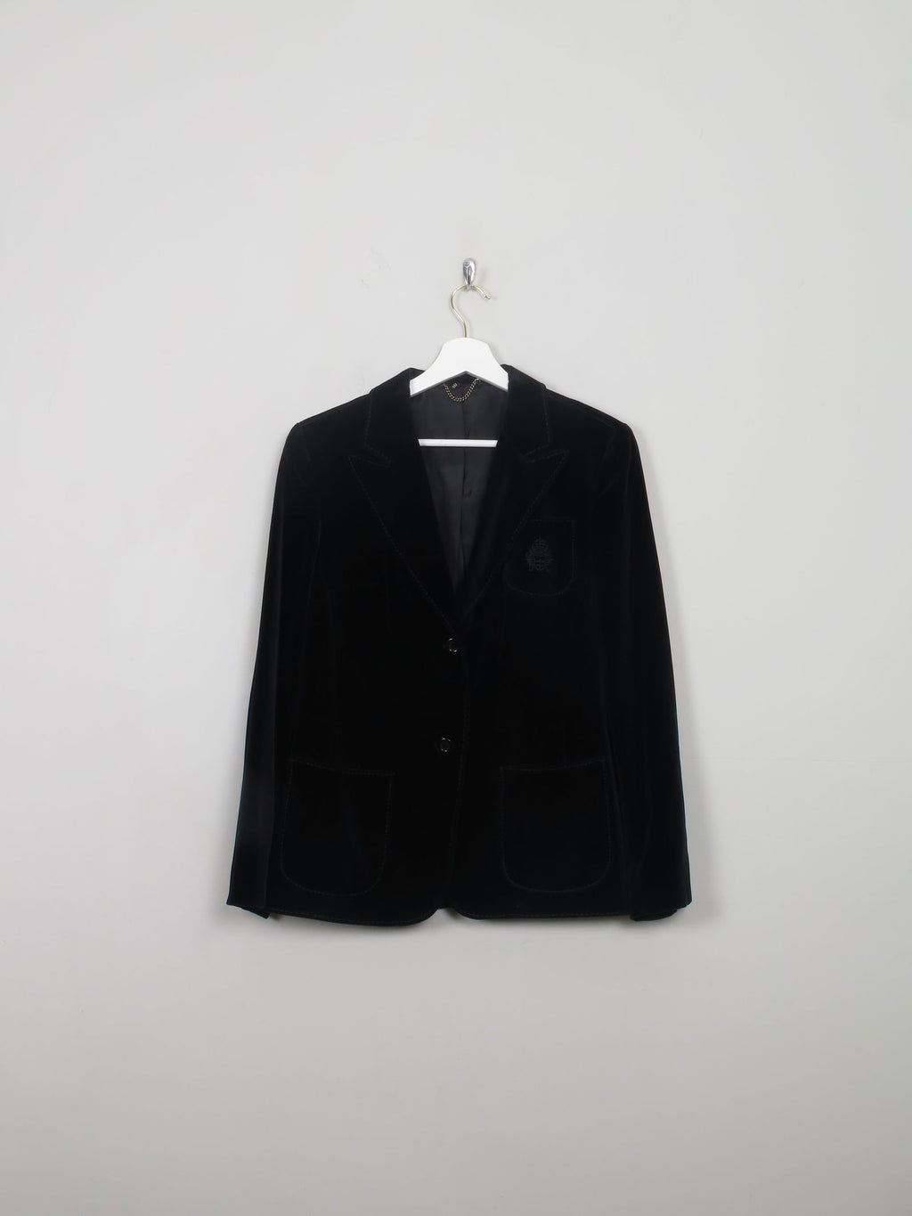 Women's Vintage Black Velvet Jacket S/M - The Harlequin