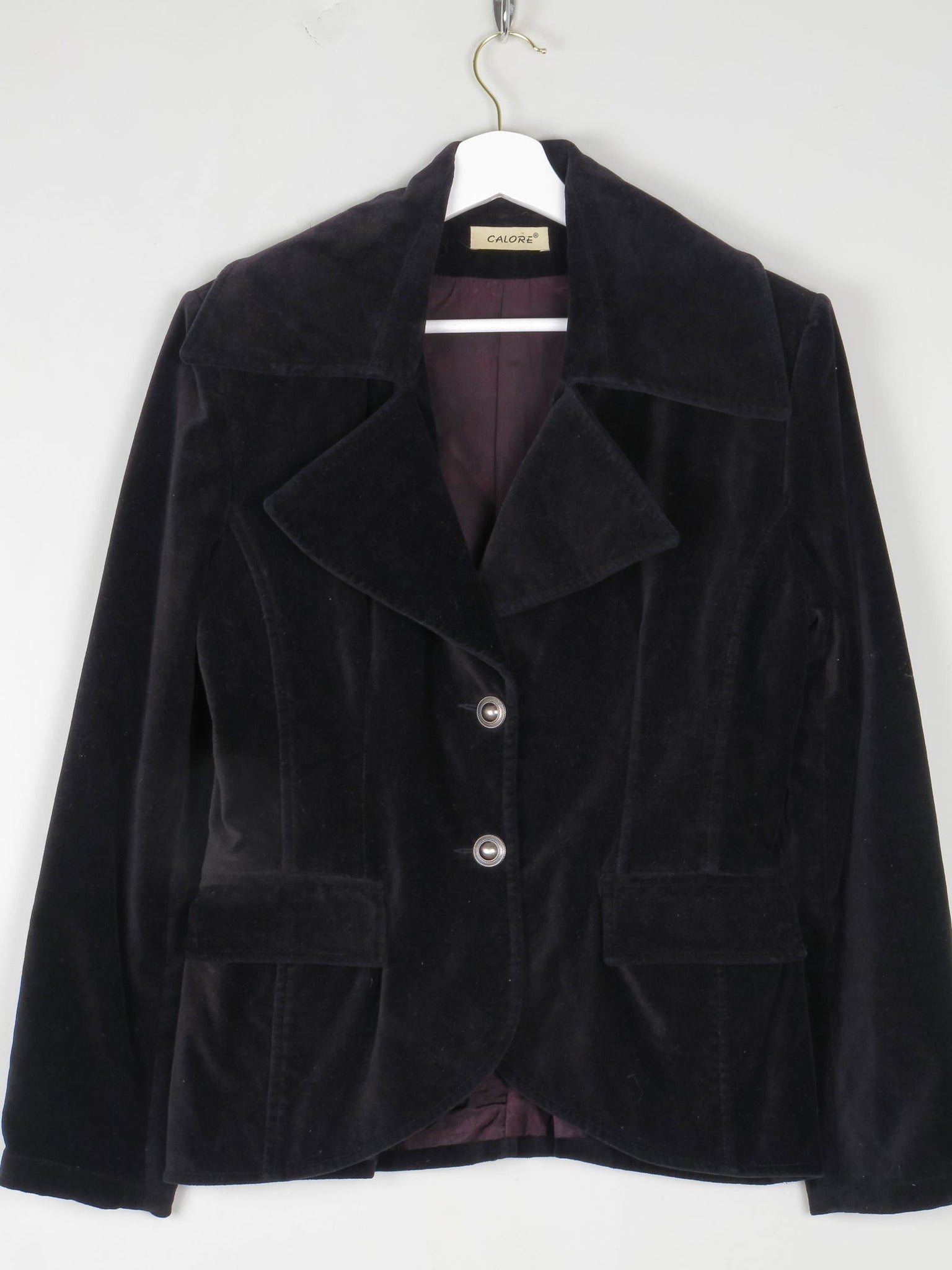 Women's Vintage Black Velvet Jacket S - The Harlequin