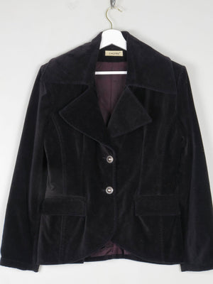 Women's Vintage Black Velvet Jacket S - The Harlequin