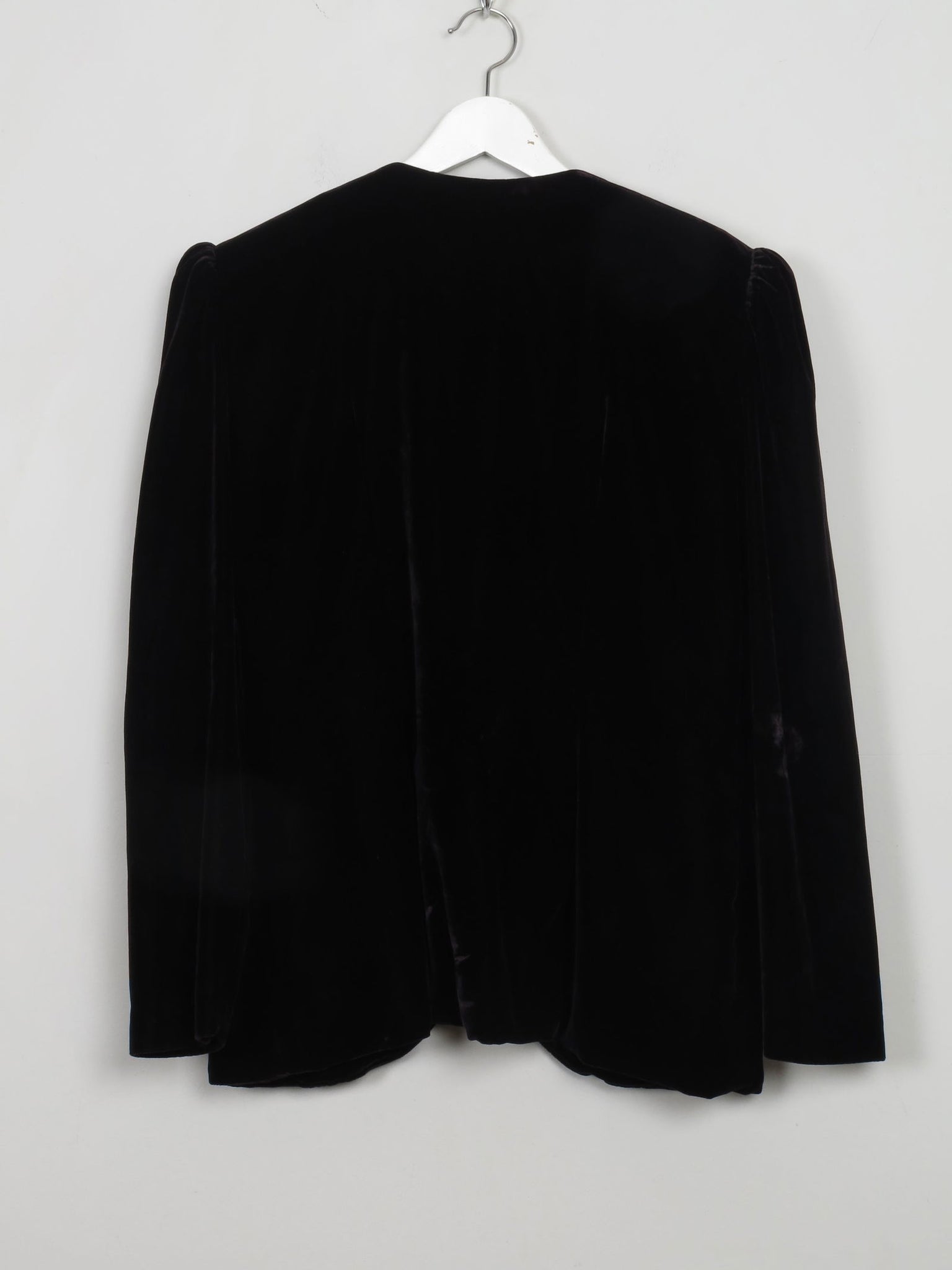 Women's Vintage Black Velvet Jacket With Pearls M - The Harlequin