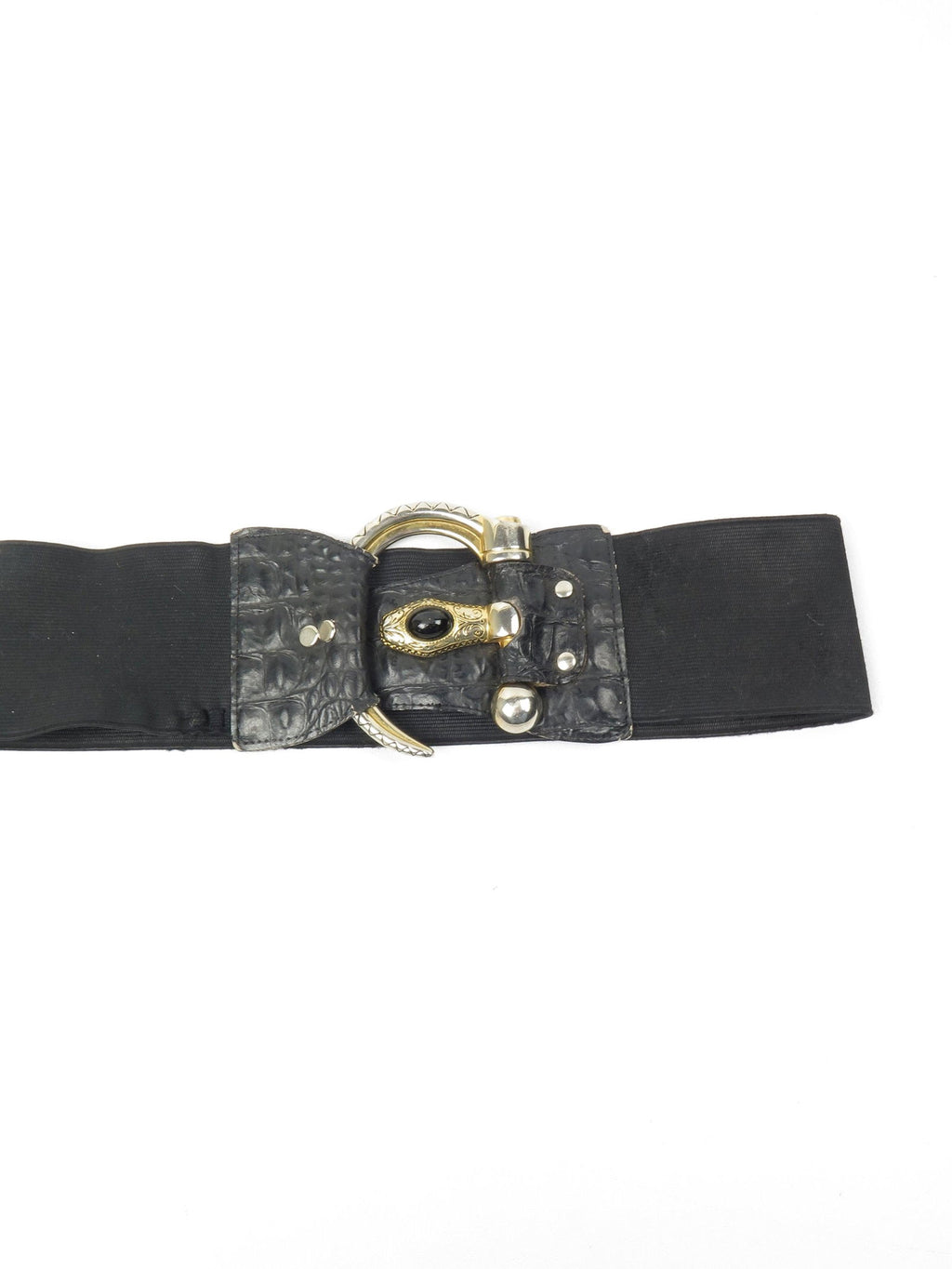 Women’s Vintage Black Waspie Snake Buckle Belt S/M - The Harlequin