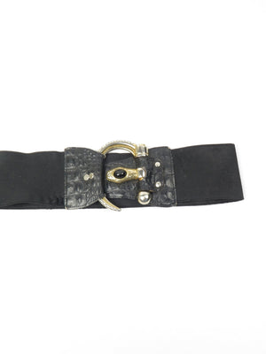 Women’s Vintage Black Waspie Snake Buckle Belt S/M - The Harlequin