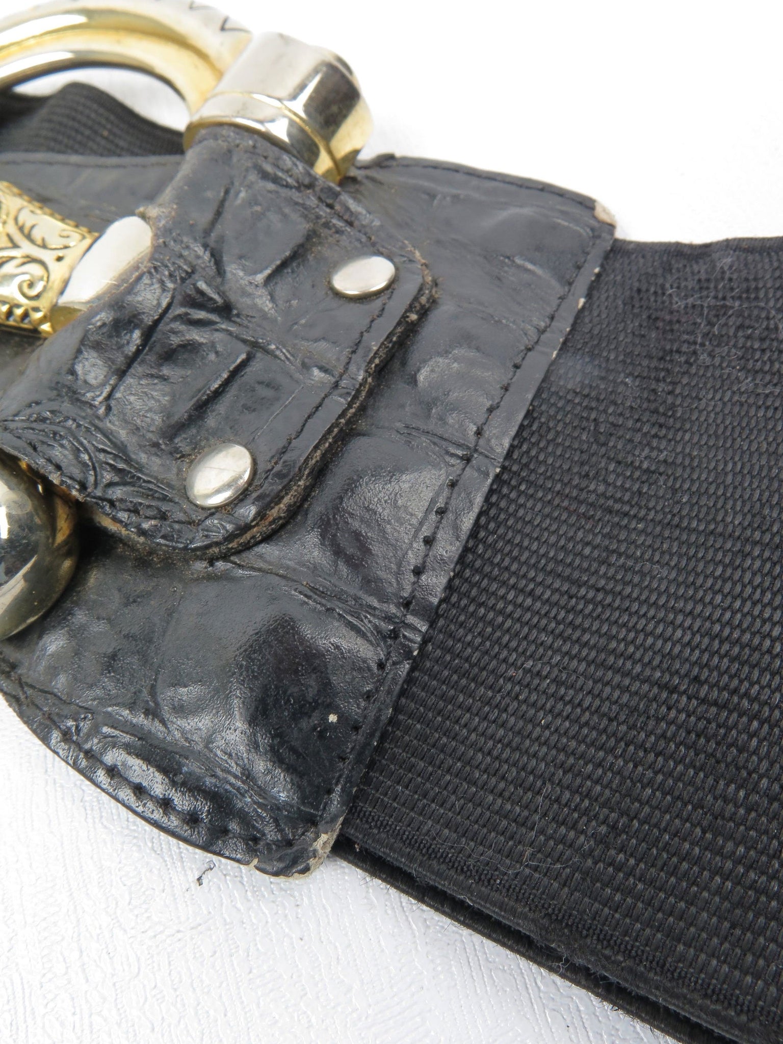 Women’s Vintage Black Waspie Snake Buckle Belt S/M - The Harlequin