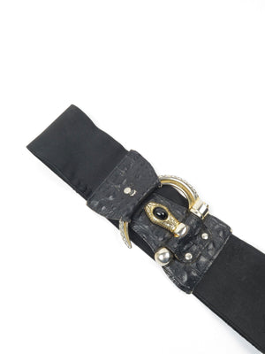 Women’s Vintage Black Waspie Snake Buckle Belt S/M - The Harlequin