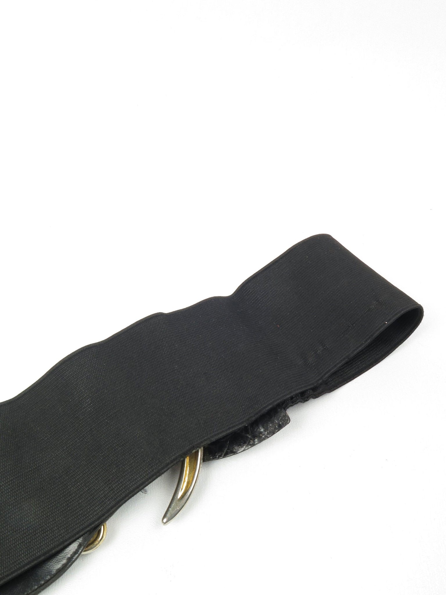 Women’s Vintage Black Waspie Snake Buckle Belt S/M - The Harlequin