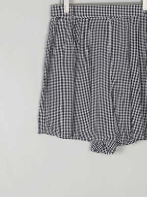 Women's Vintage Black & White Gingham Shorts S 29" W - The Harlequin