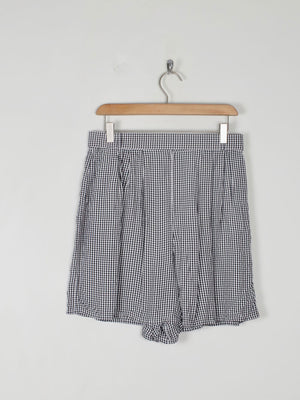 Women's Vintage Black & White Gingham Shorts S 29" W - The Harlequin