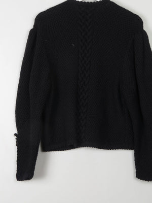 Women's Vintage Black Wool Austrian Cardigan M/L - The Harlequin