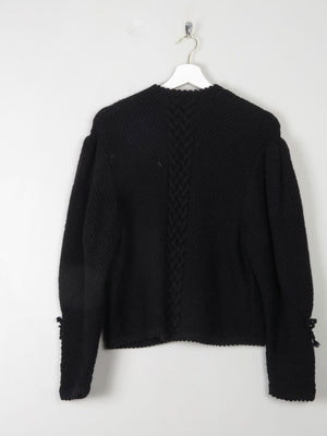 Women's Vintage Black Wool Austrian Cardigan M/L - The Harlequin