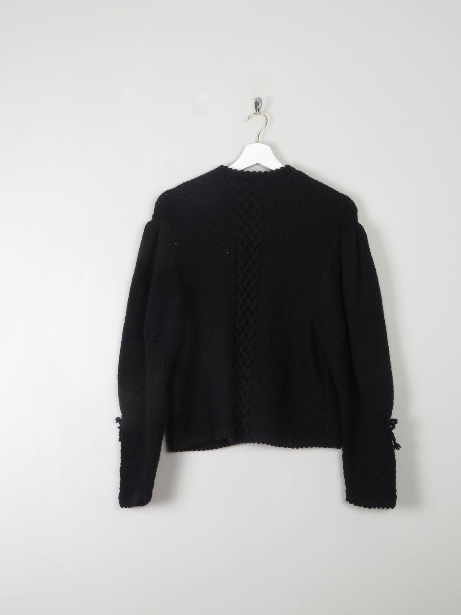 Women's Vintage Black Wool Austrian Cardigan M/L - The Harlequin
