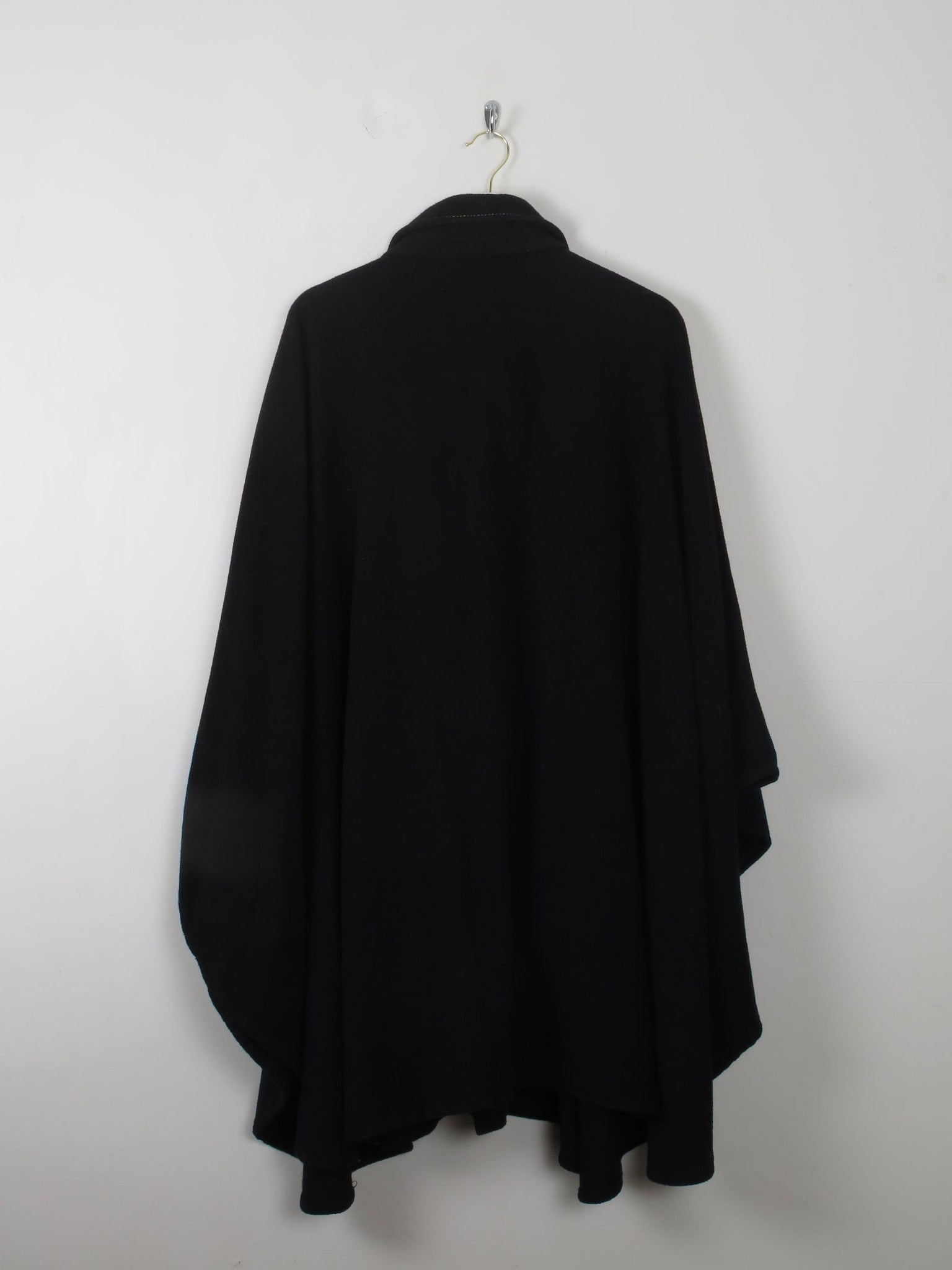 Women's Vintage Black Wool Cape - The Harlequin