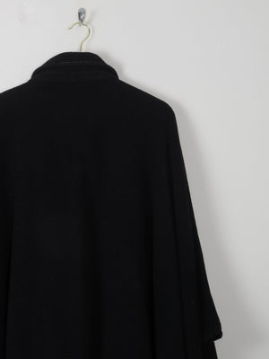 Women's Vintage Black Wool Cape - The Harlequin
