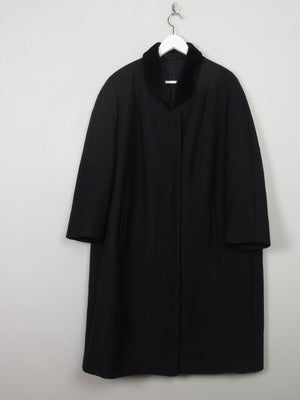 Women's Vintage Black Wool Coat L/XL - The Harlequin