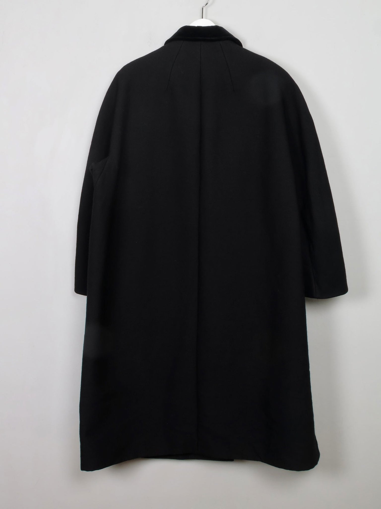 Women's Vintage Black Wool Coat L/XL - The Harlequin