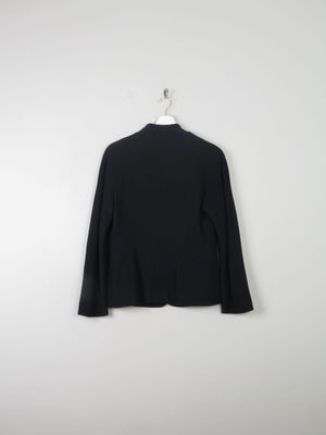 Women's Vintage Black Wool Jacket With Needle Point S - The Harlequin