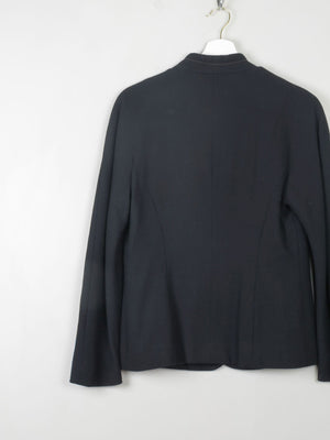 Women's Vintage Black Wool Jacket With Needle Point S - The Harlequin