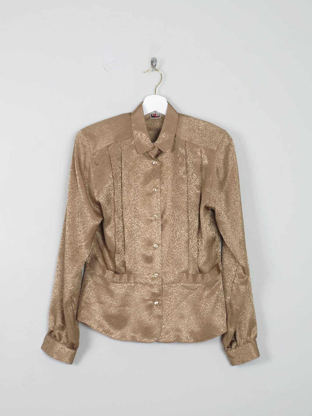 Women's Vintage Blouse Coffee S - The Harlequin