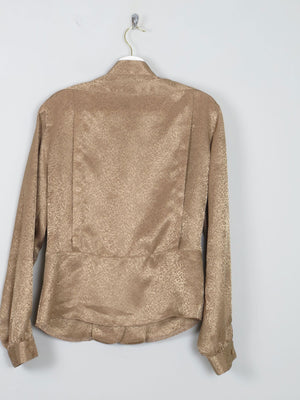 Women's Vintage Blouse Coffee S - The Harlequin