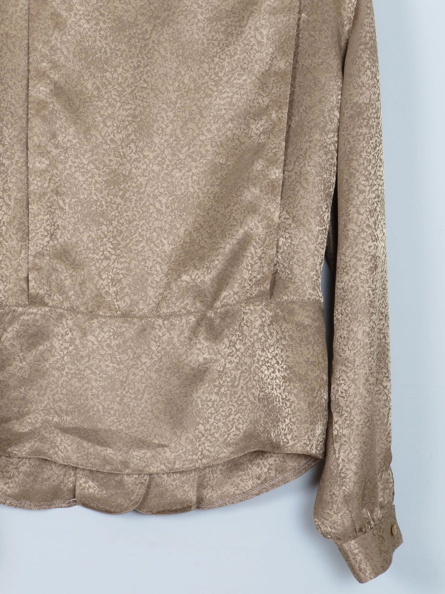 Women's Vintage Blouse Coffee S - The Harlequin