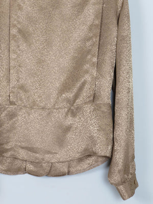 Women's Vintage Blouse Coffee S - The Harlequin