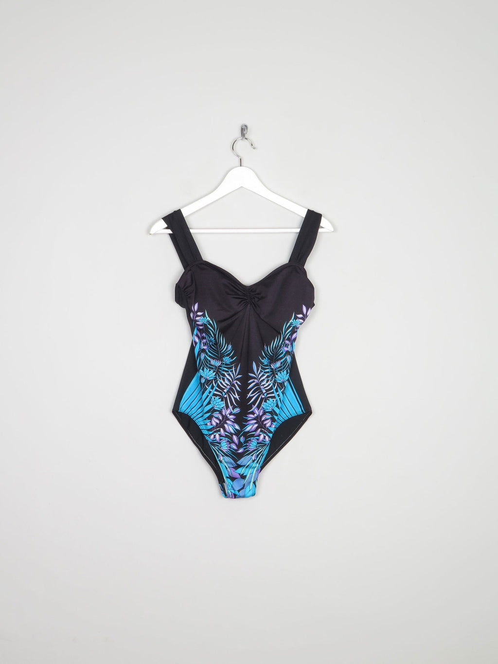 Women’s Vintage Blue & Black Printed Swimsuit S - The Harlequin