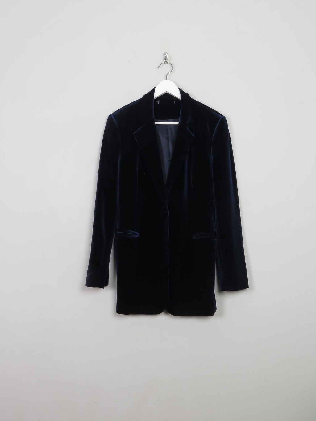 Women's Vintage Blue Velvet Jacket S - The Harlequin