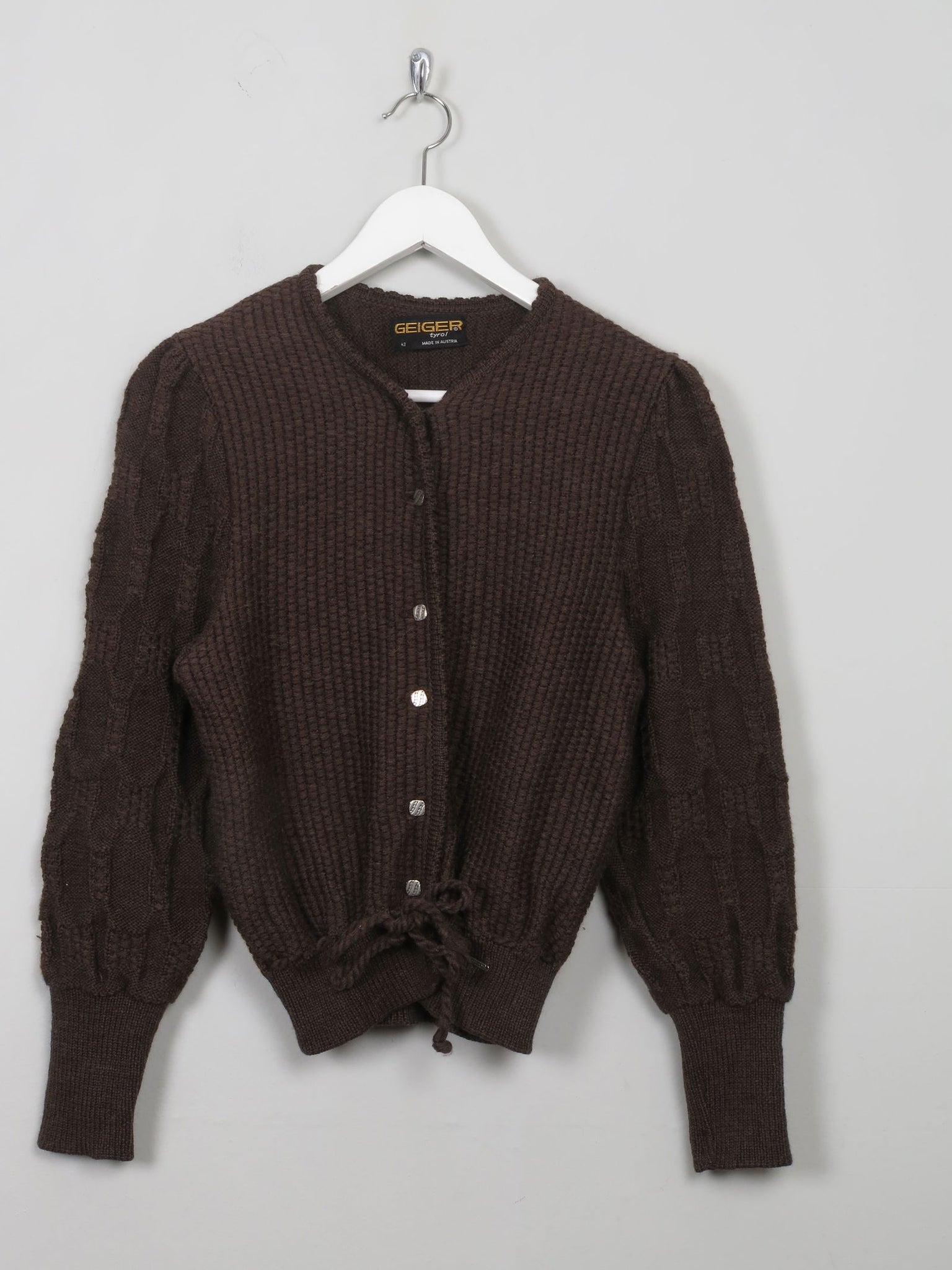 Women's Vintage Brown Austrian Cardigan X/S - The Harlequin